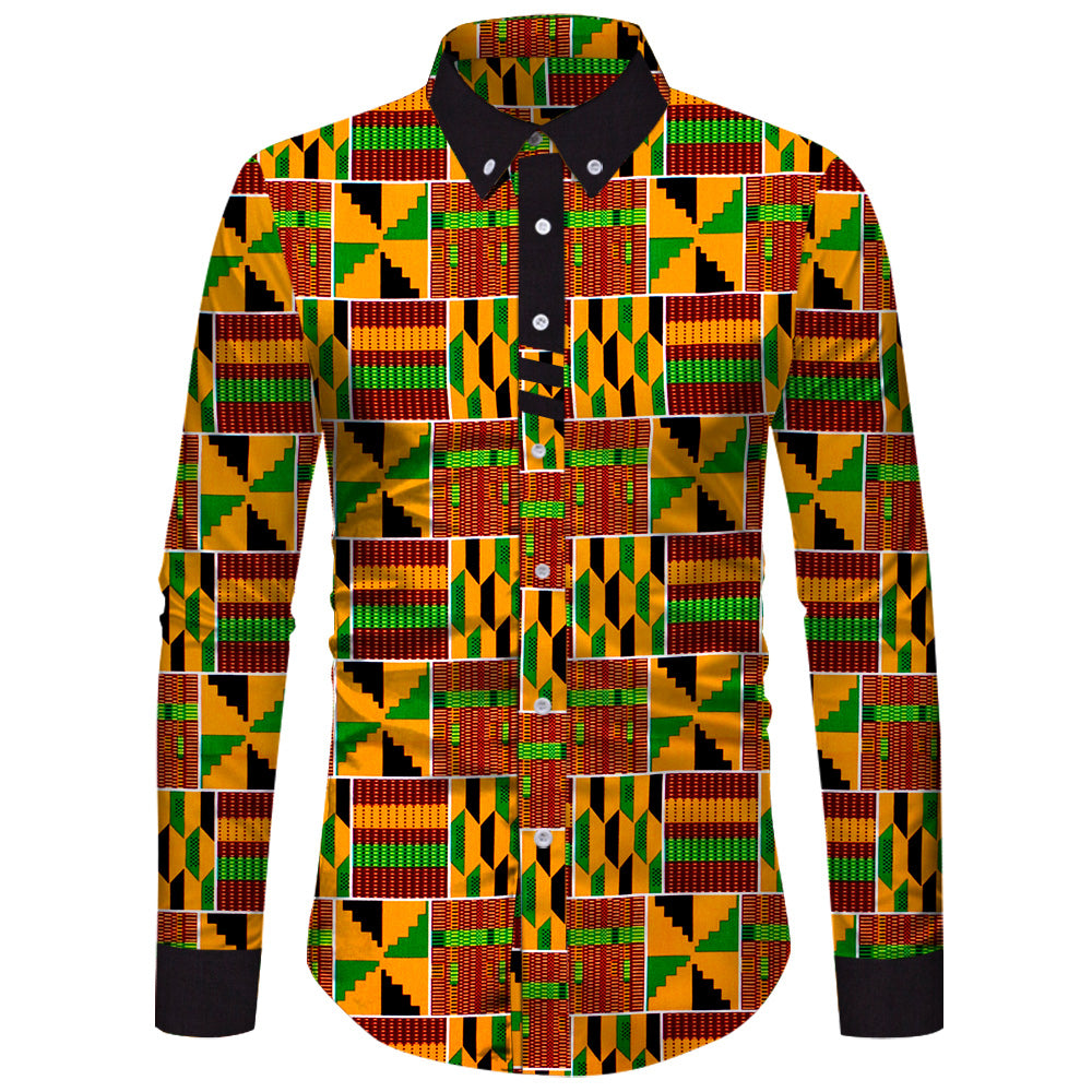 Long Sleeve African Men Shirt WYN804