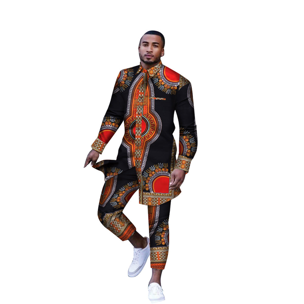 Long Sleeve African Men Shirt WYN778