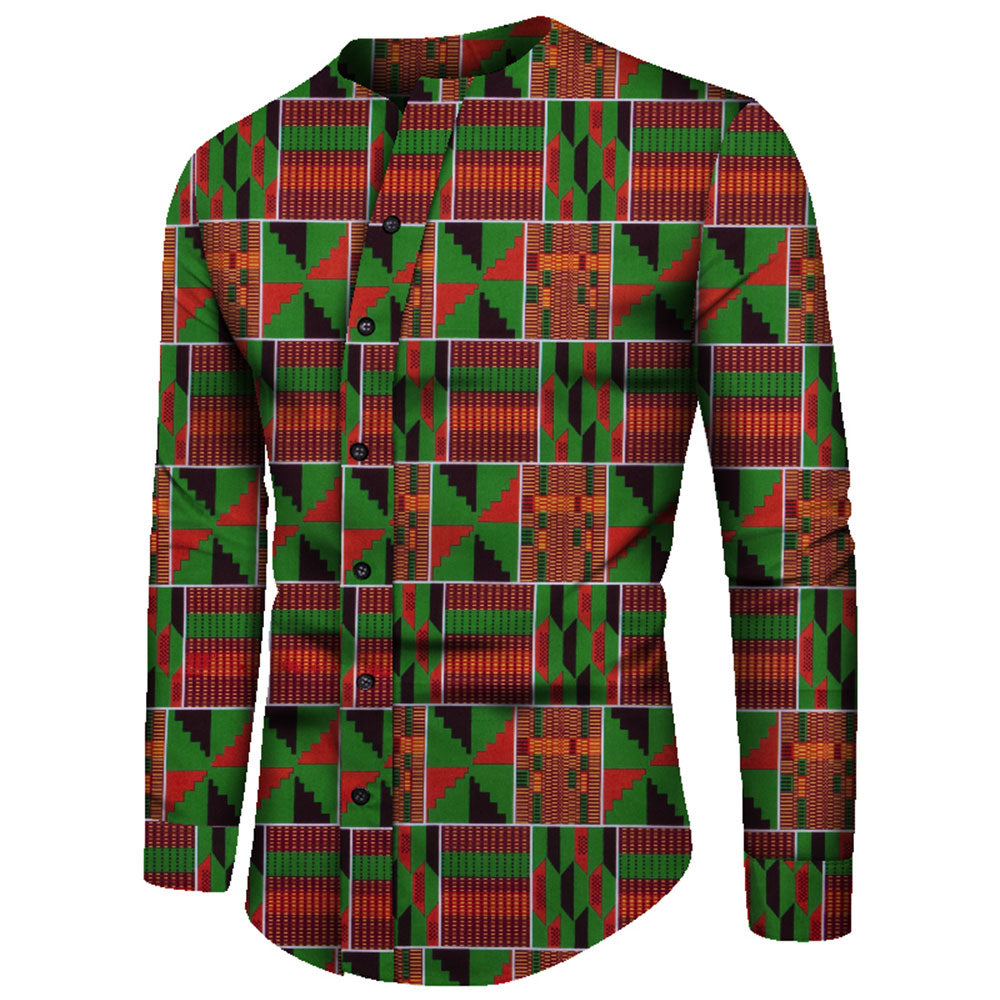 Long Sleeve African Men Shirt WYN919