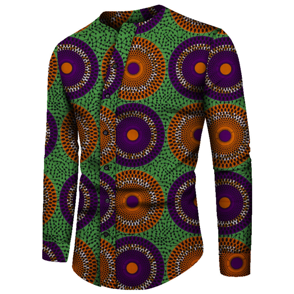 Long Sleeve African Men Shirt WYN919
