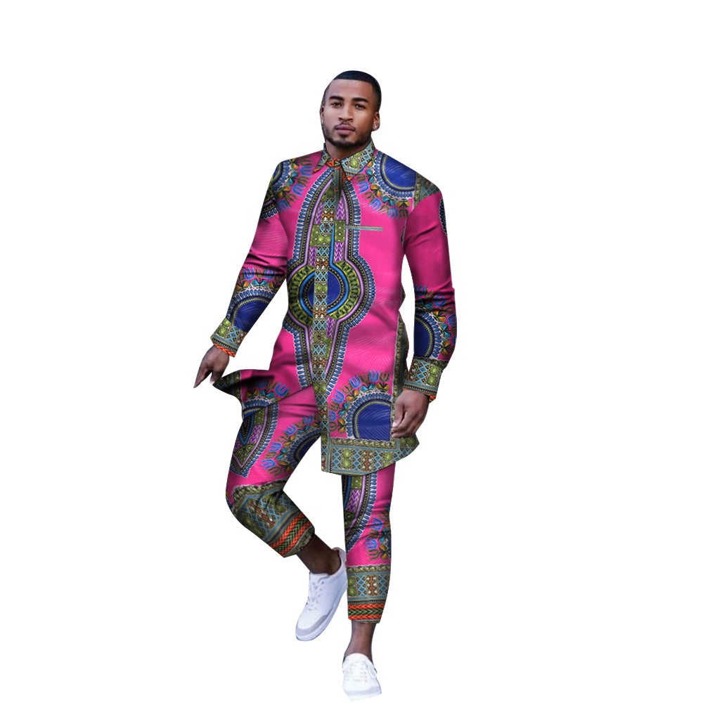 Long Sleeve African Men Shirt WYN778