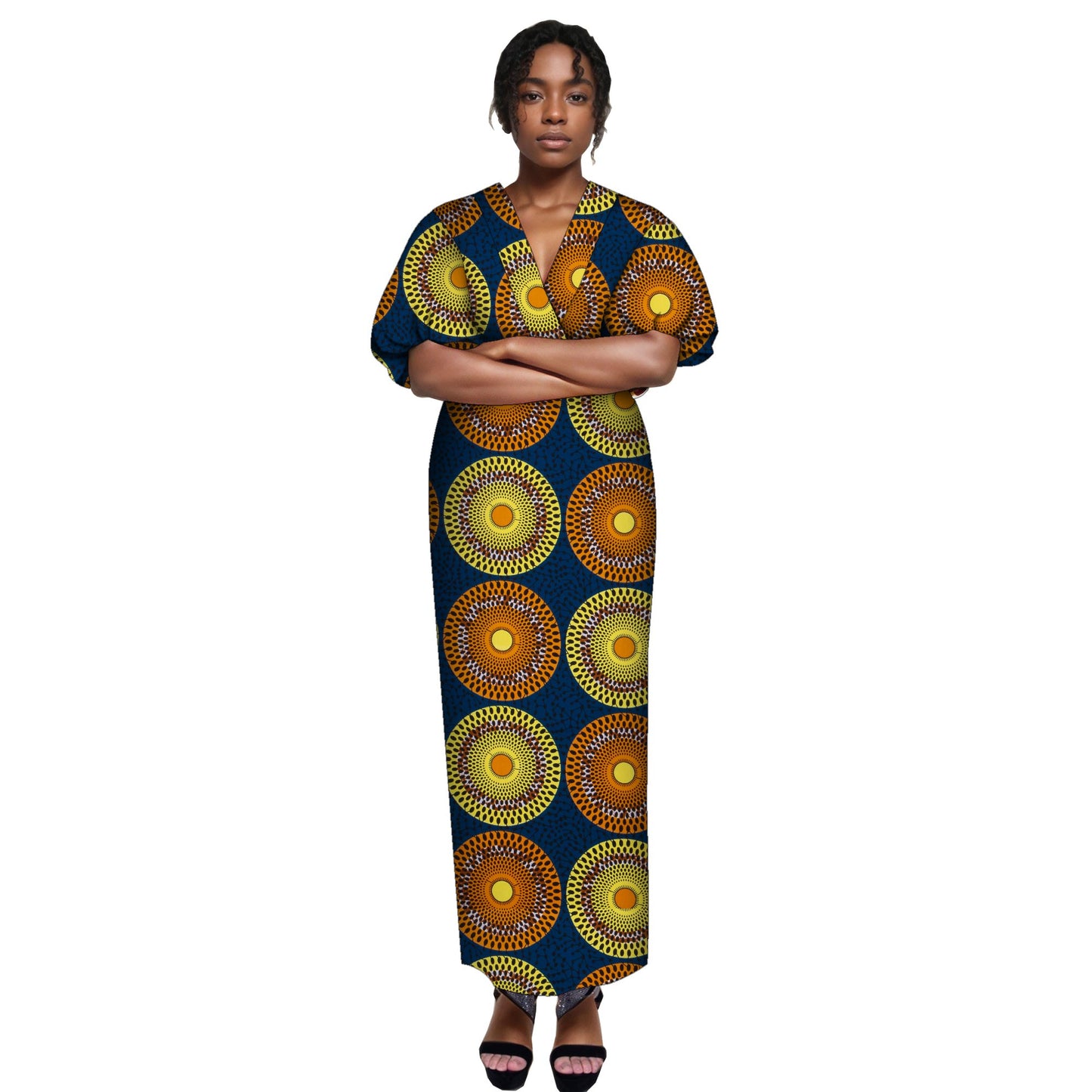 African fashion women's long sleeved sweet style women's lantern sleeves elegant style women's long dress wy10347