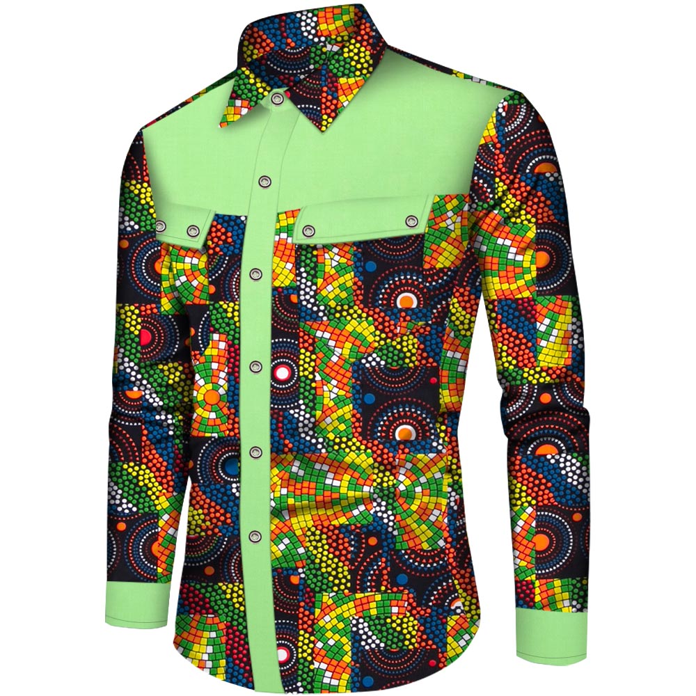 Long Sleeve African Men Shirt WYN850