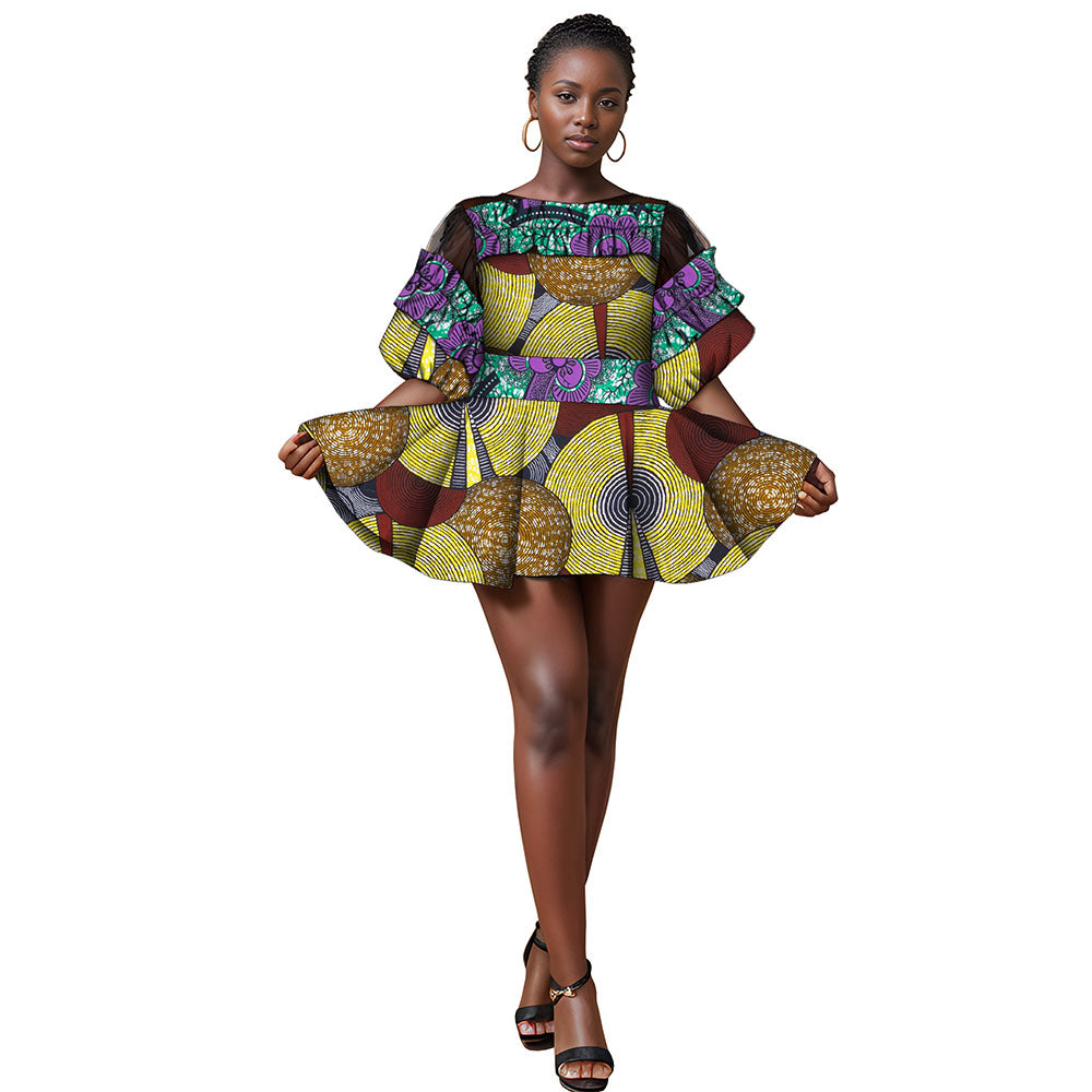 African patchwork print dress WY1205