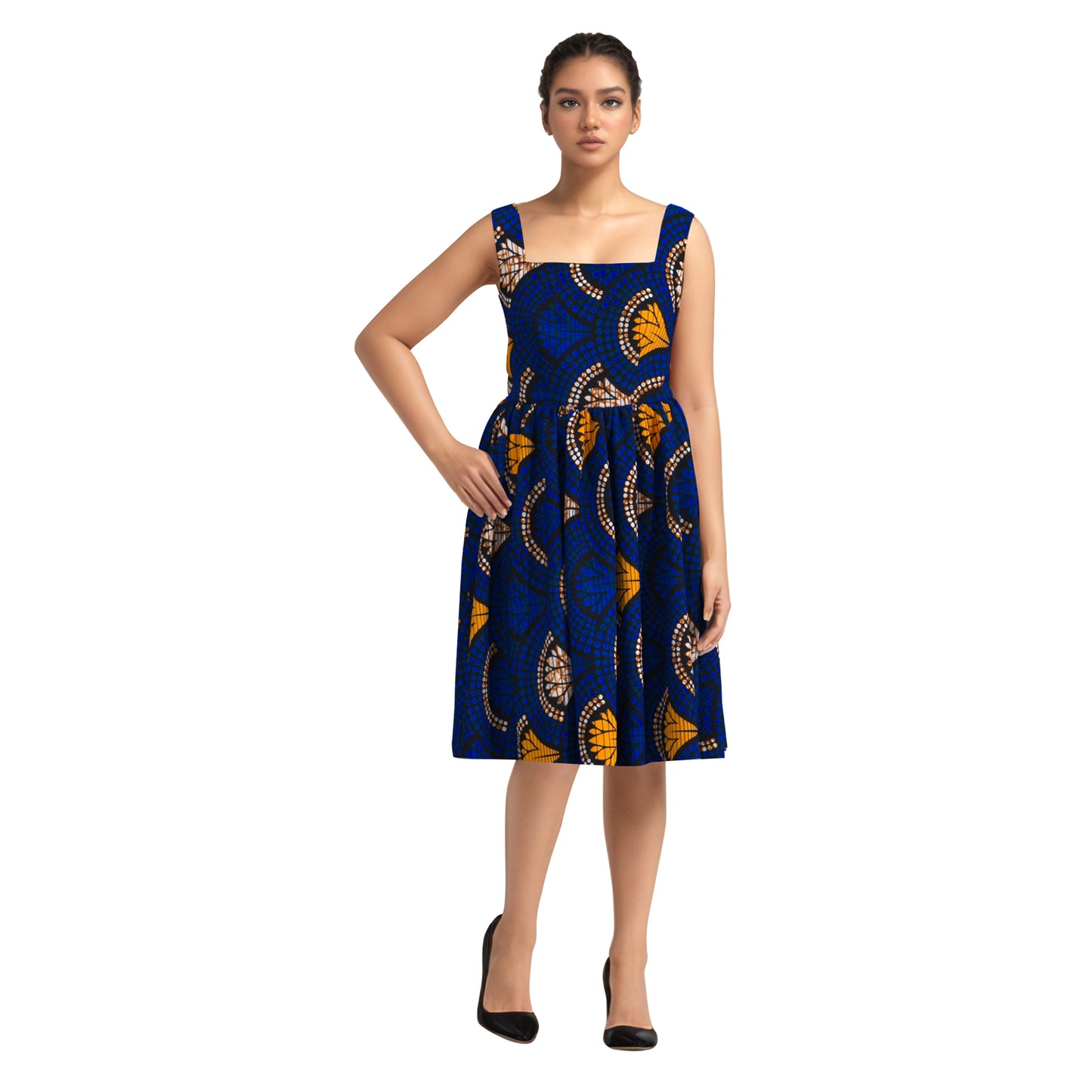 WholeSale Africa Dress for Women African Wax Print Dresses Dashiki Plus Size Africa Style Clothing for Women Office Dress wy10342