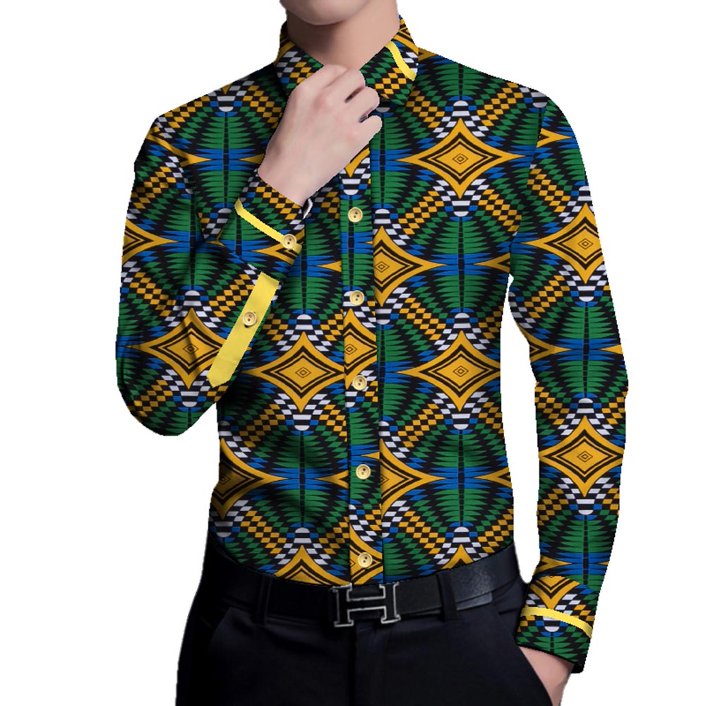 Long Sleeve African Men Shirt WYN937