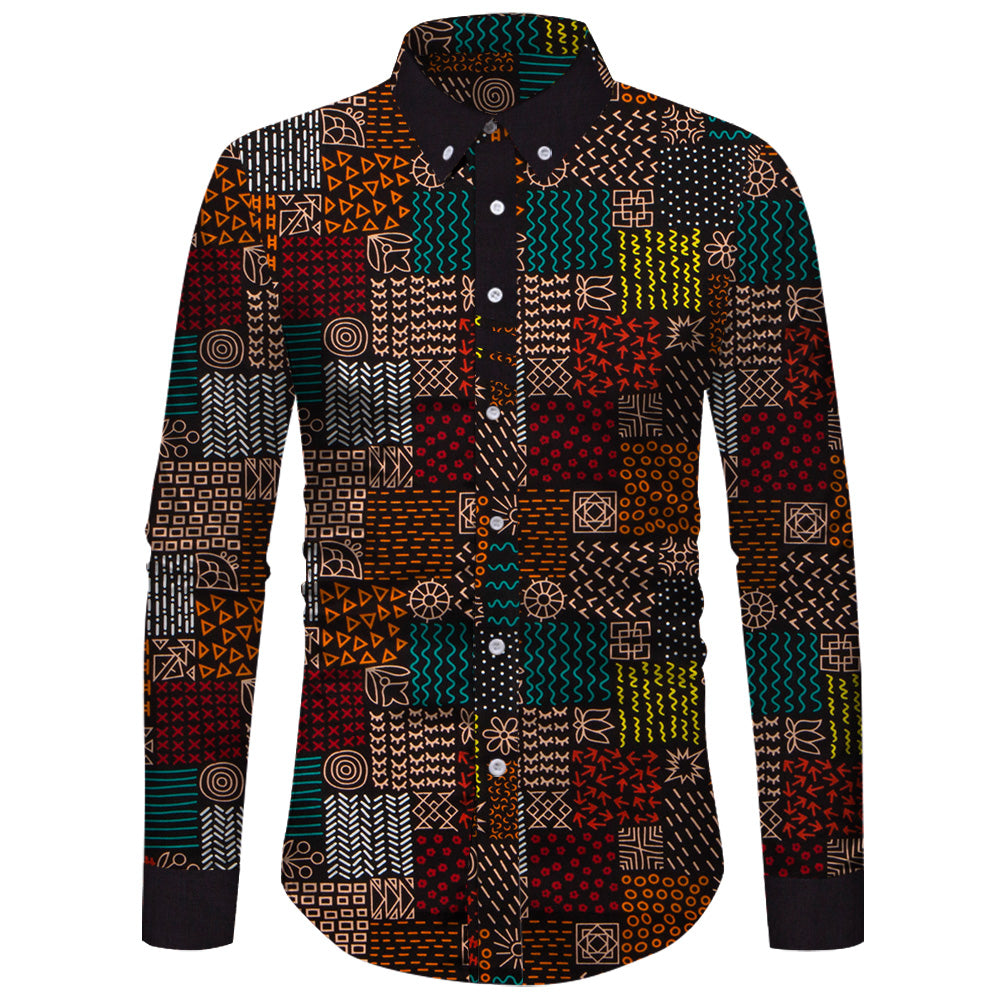 Long Sleeve African Men Shirt WYN804