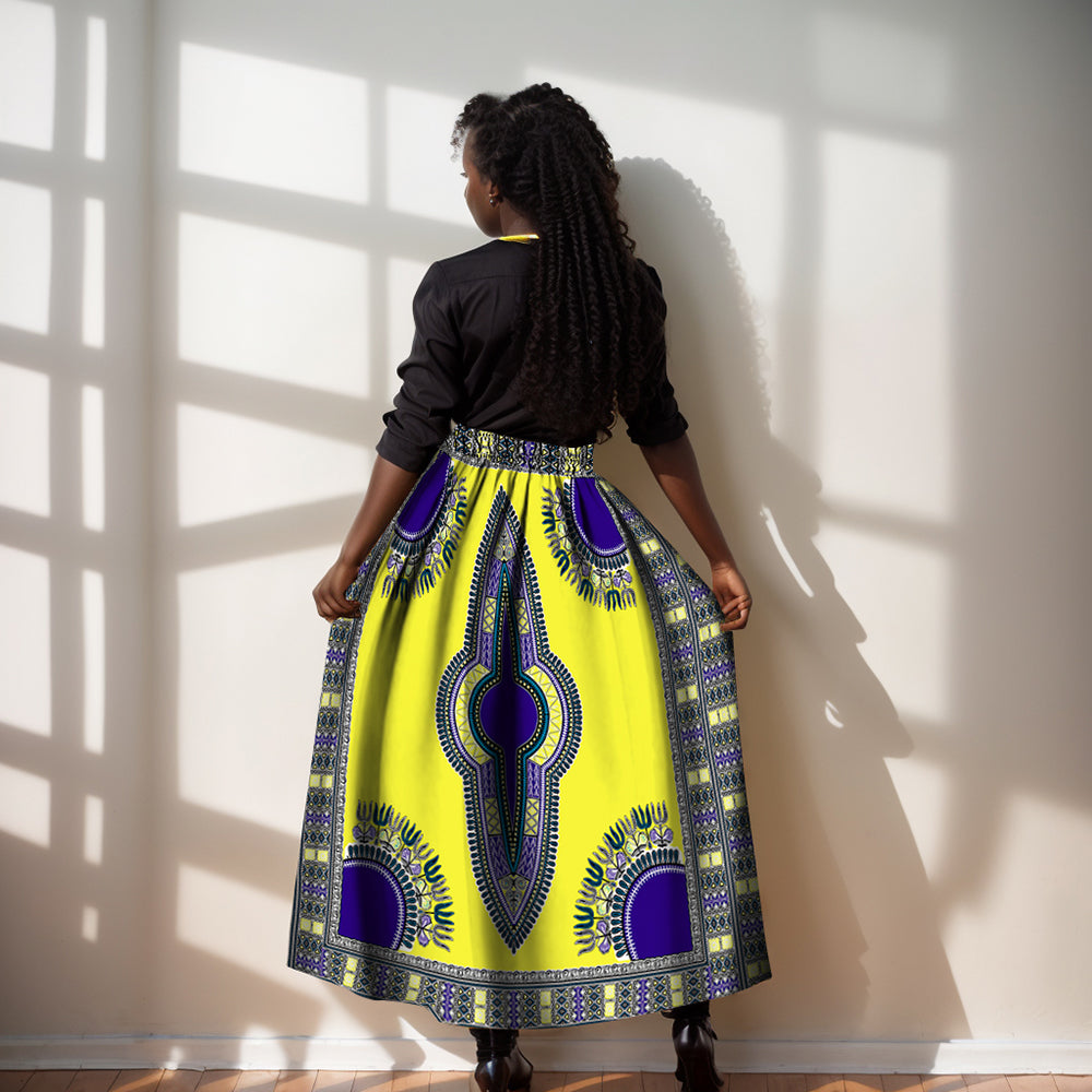 African Women Skirt Traditional Dashiki Ankara Print Skirt YF136