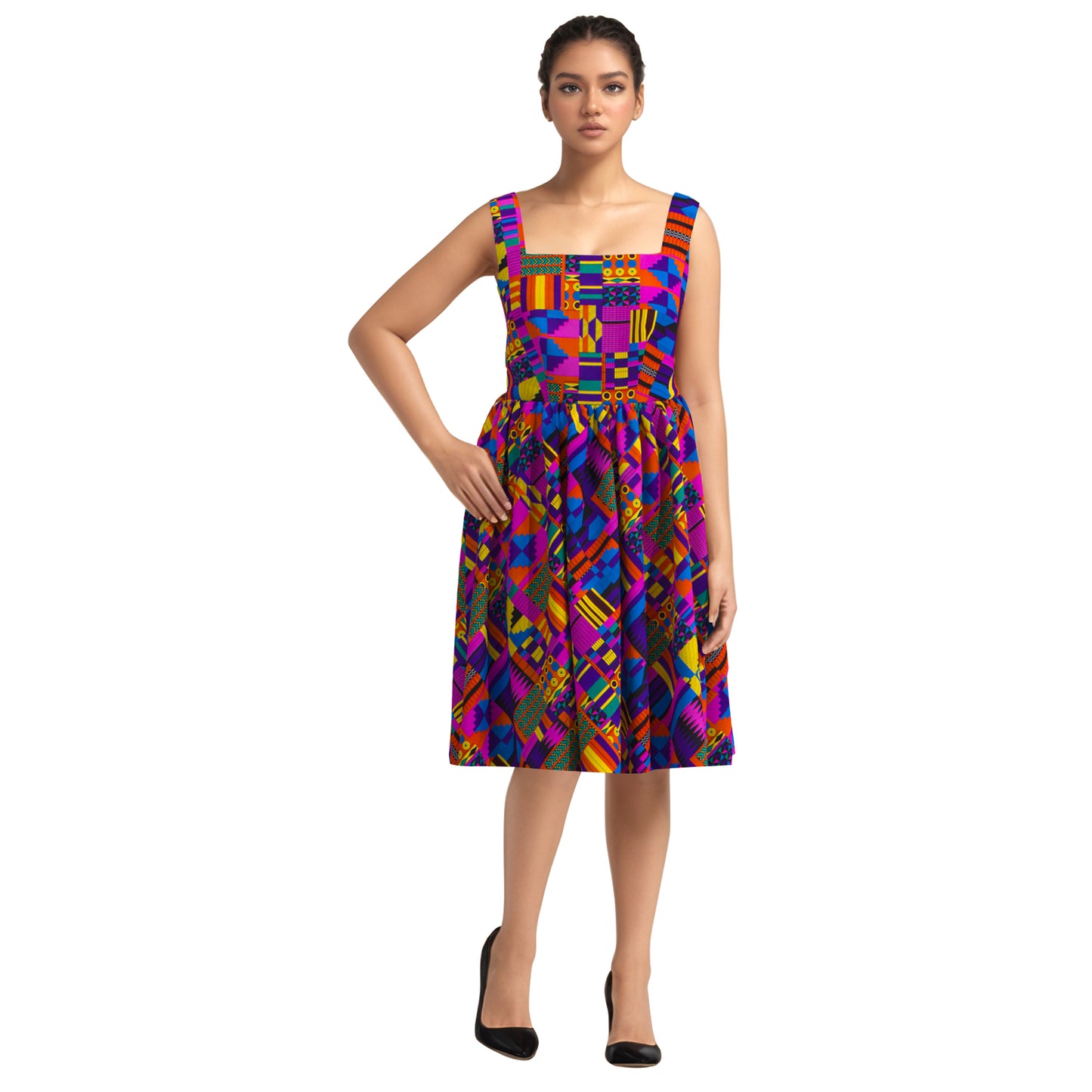 WholeSale Africa Dress for Women African Wax Print Dresses Dashiki Plus Size Africa Style Clothing for Women Office Dress wy10342