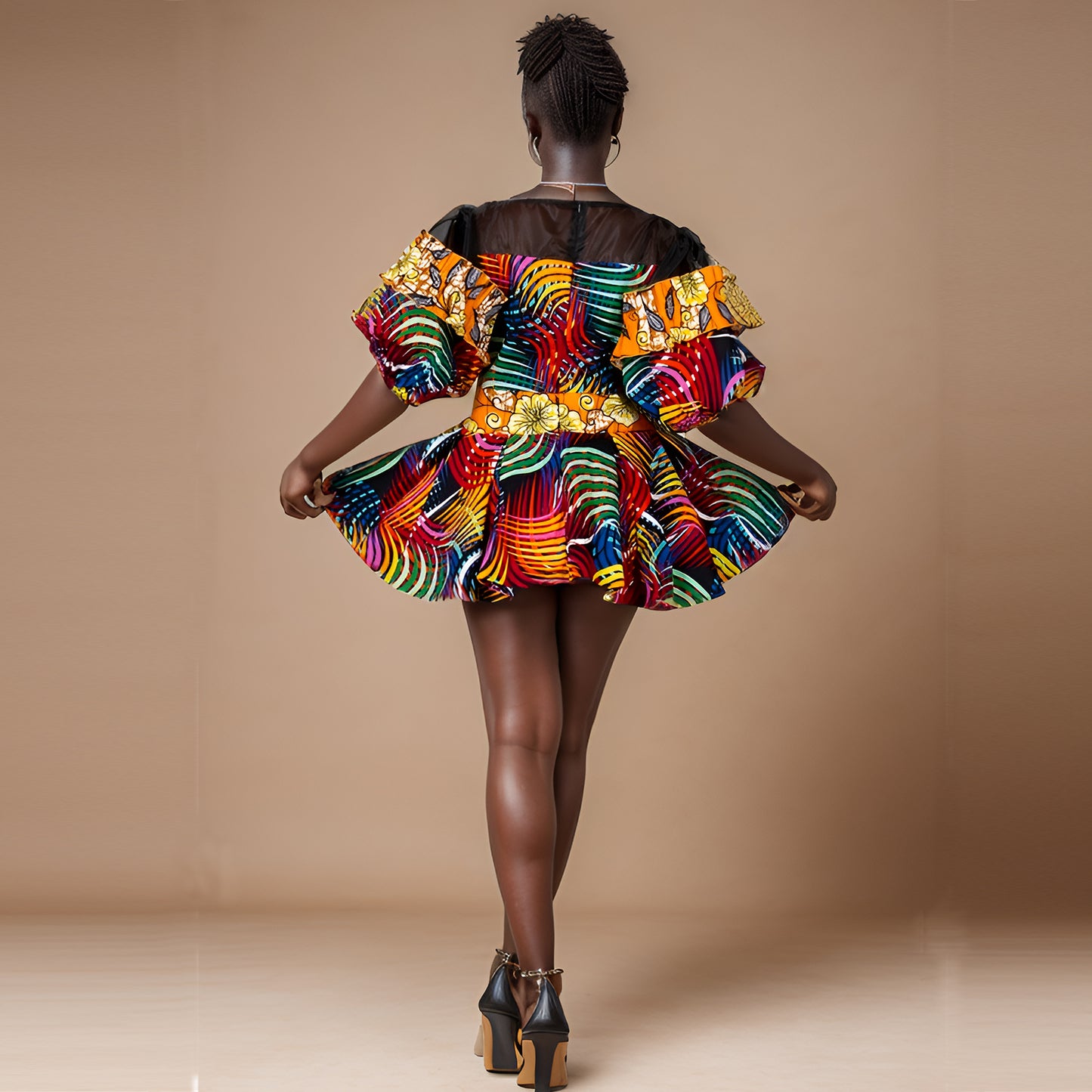 African patchwork print dress WY1205