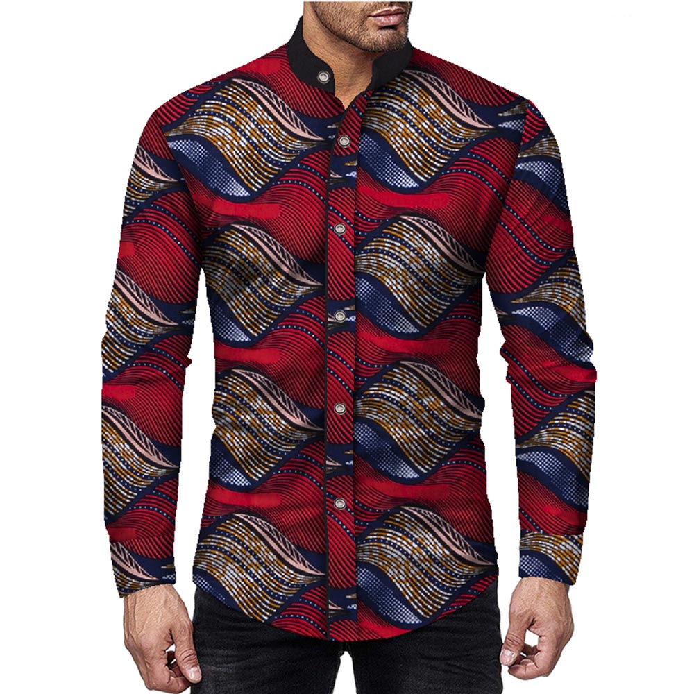 Long Sleeve African Men Shirt WYN897