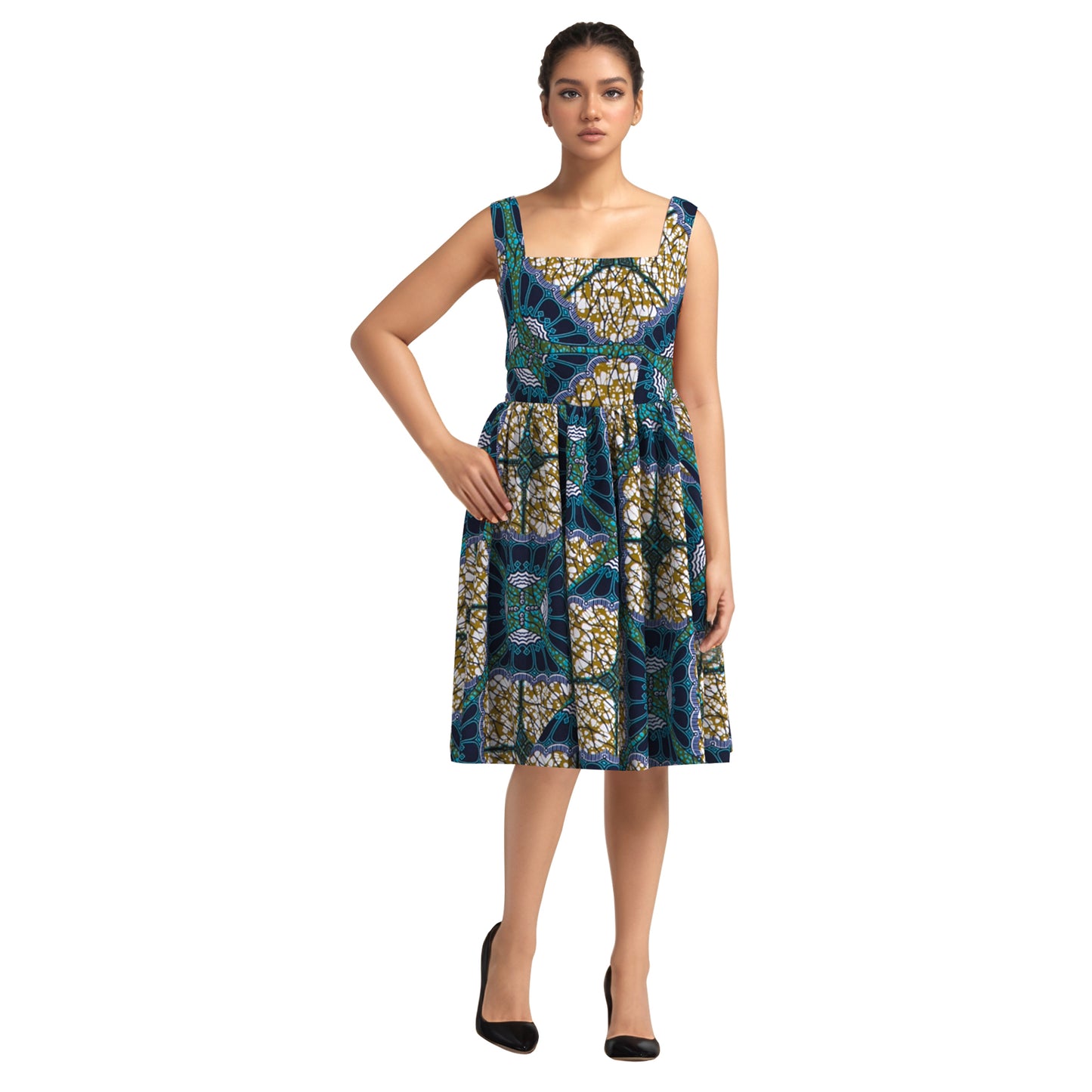 WholeSale Africa Dress for Women African Wax Print Dresses Dashiki Plus Size Africa Style Clothing for Women Office Dress wy10342