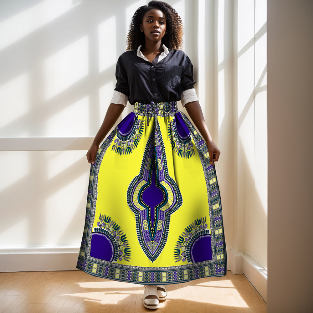 African Women Skirt Traditional Dashiki Ankara Print Skirt YF136