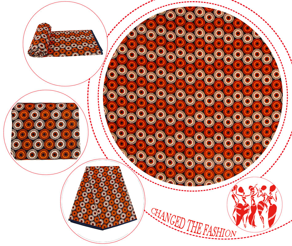 6 Yards Cotton African Fabric 24FS1554