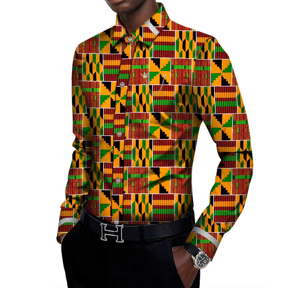 Long Sleeve African Men Shirt WYN620