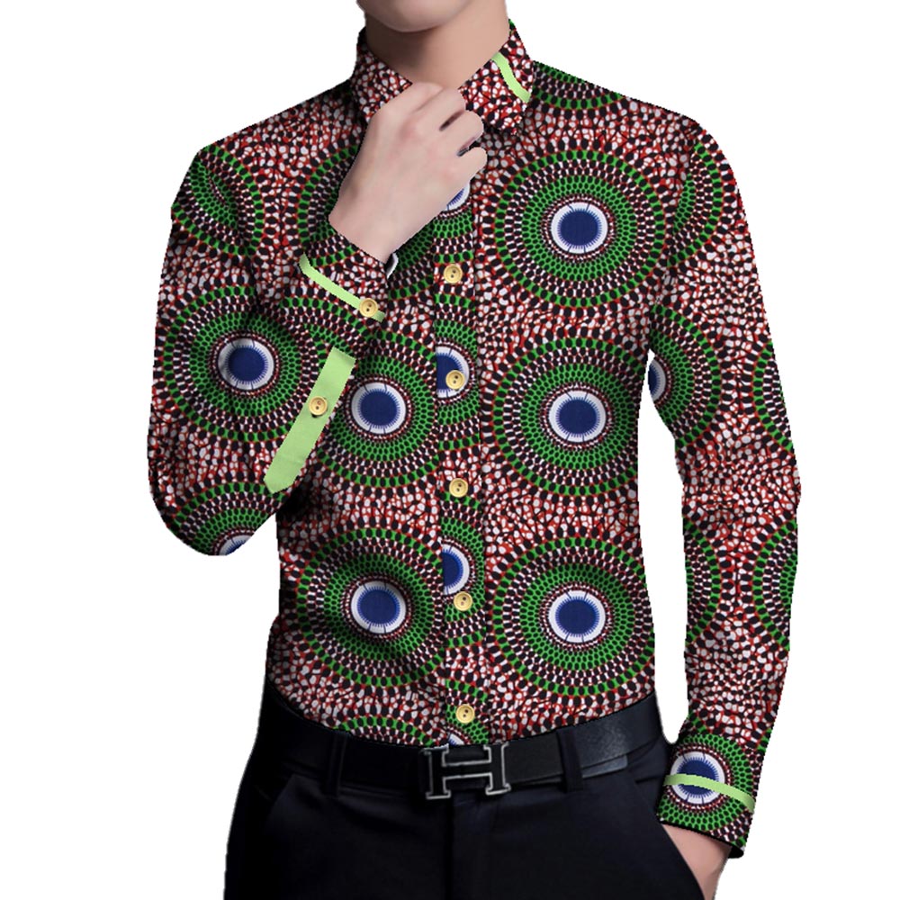 Long Sleeve African Men Shirt WYN937