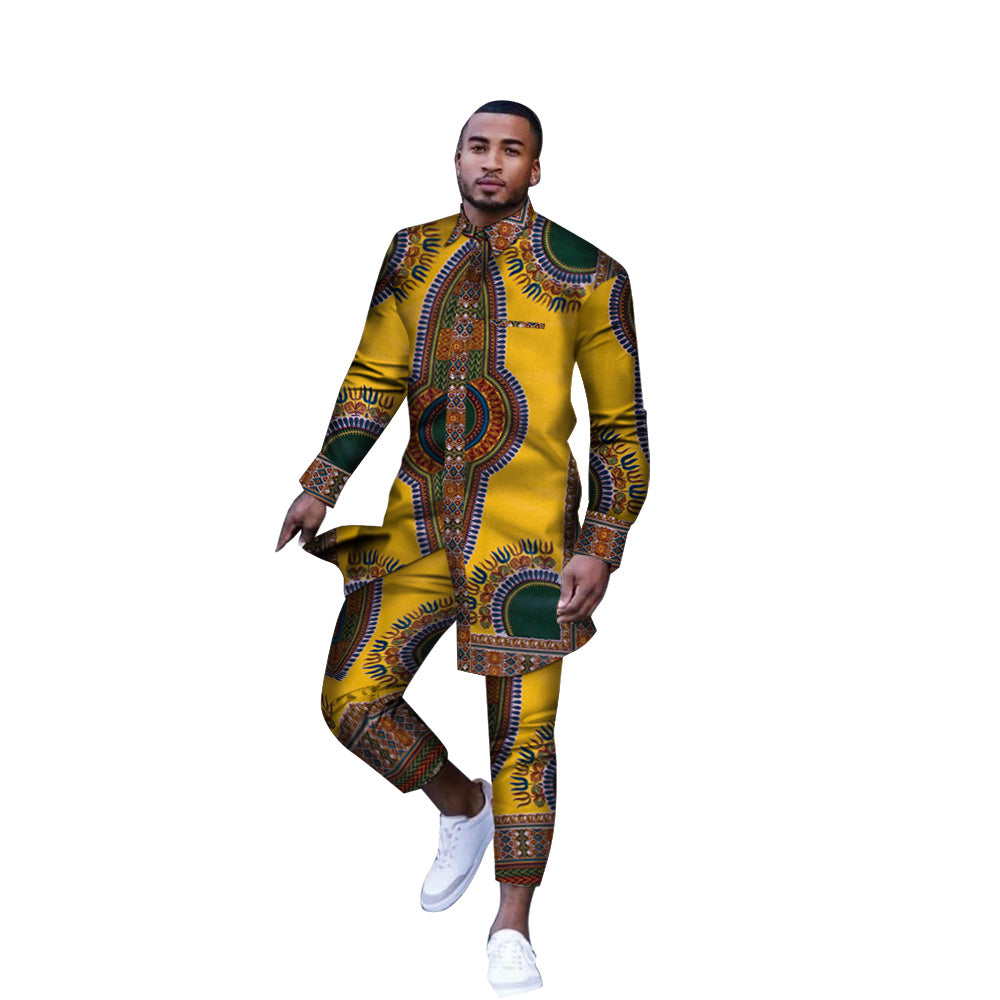 Long Sleeve African Men Shirt WYN778