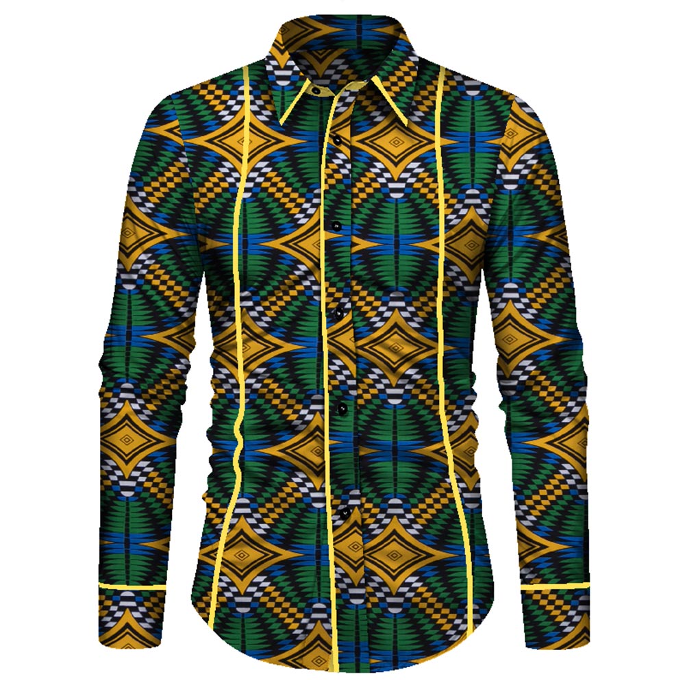 Long Sleeve African Men Shirt WYN915