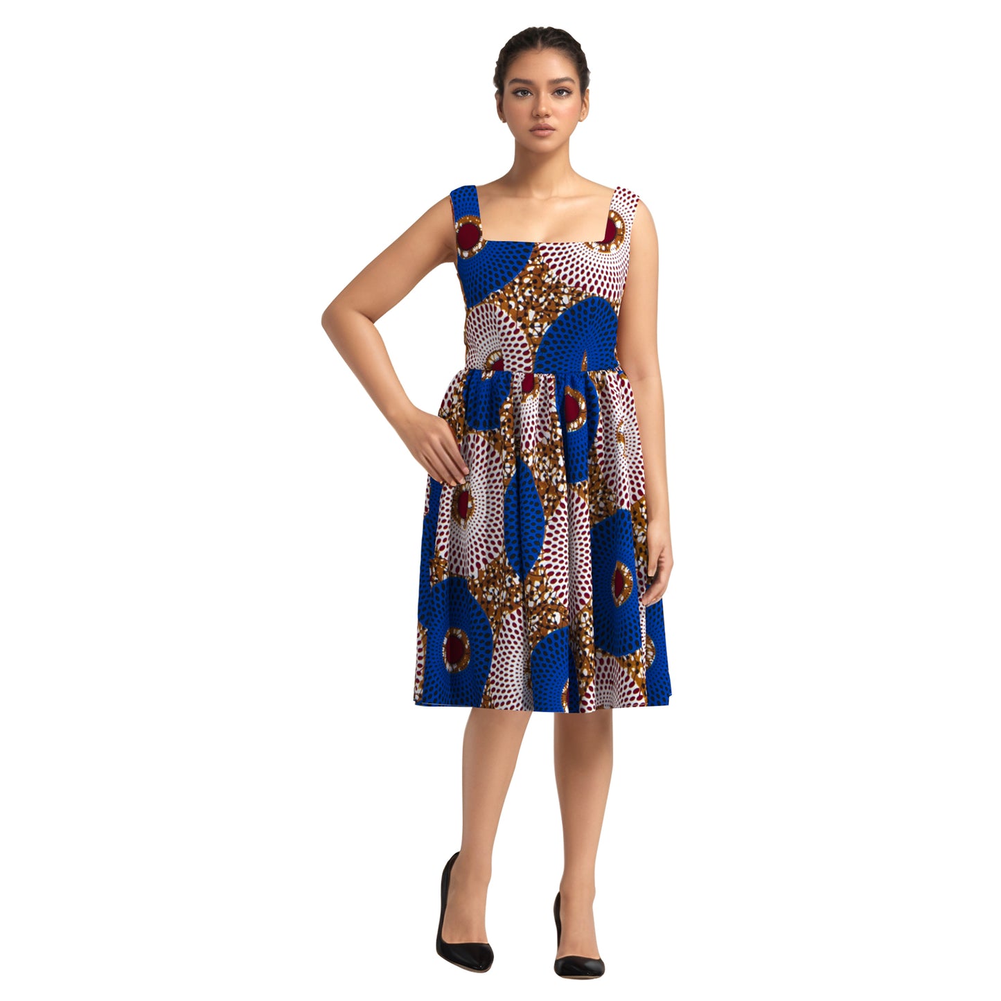 WholeSale Africa Dress for Women African Wax Print Dresses Dashiki Plus Size Africa Style Clothing for Women Office Dress wy10342