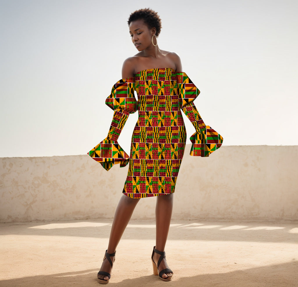 Africa Women Dresses African Traditional Dashiki Dress Off The Shoulder WY2156