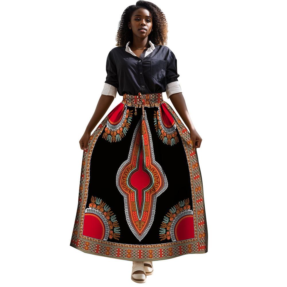 African Women Skirt Traditional Dashiki Ankara Print Skirt YF136
