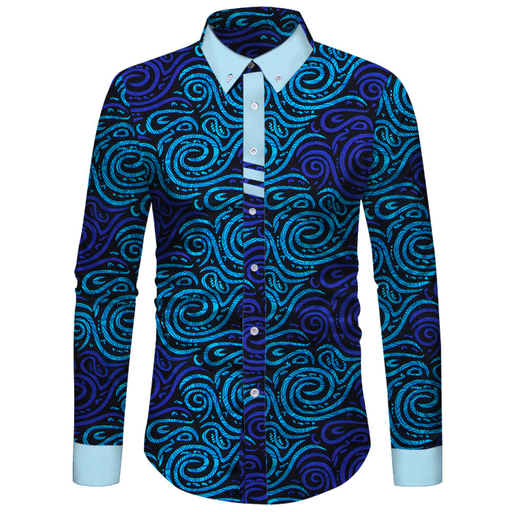 Long Sleeve African Men Shirt WYN804