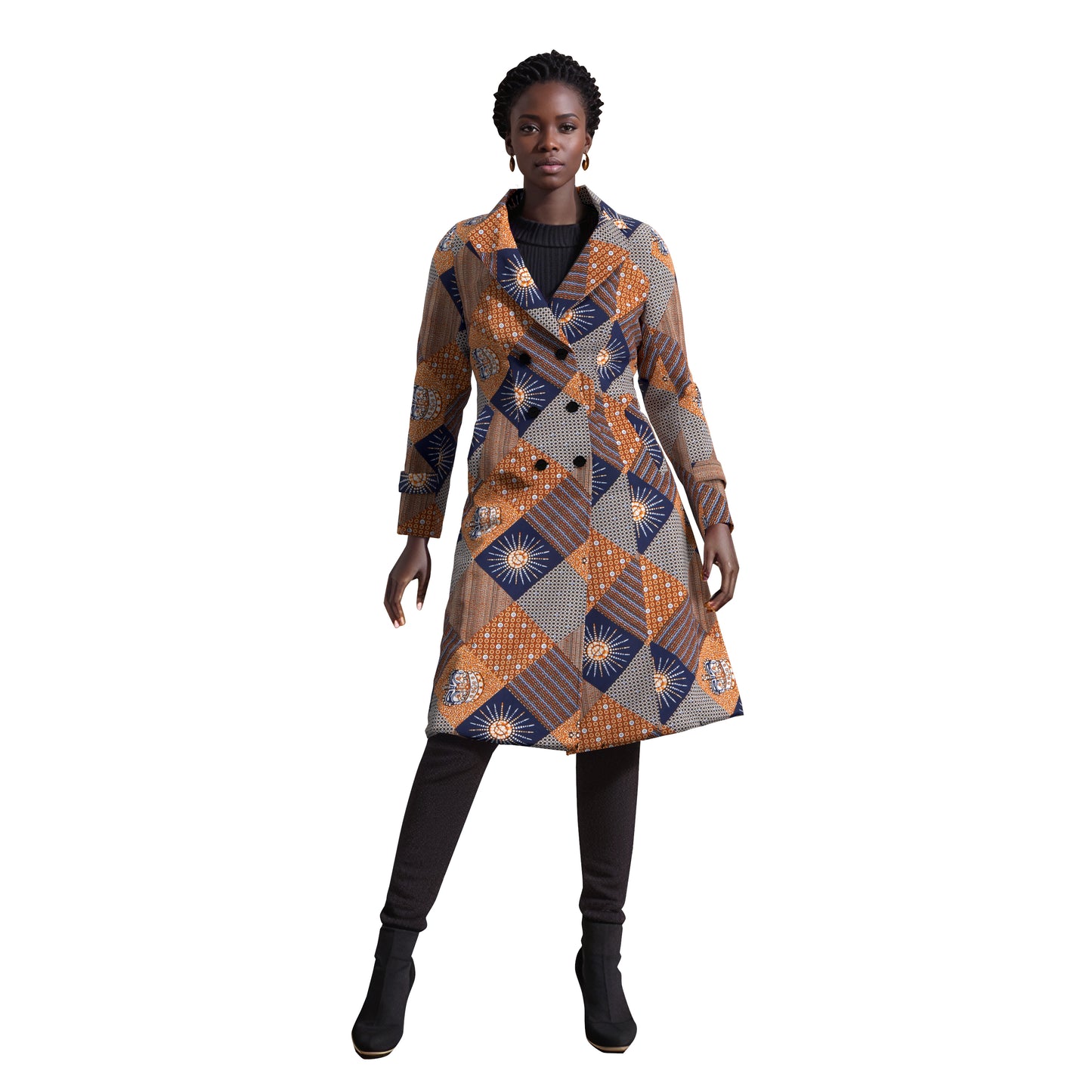 Street Style Outcoat Original Design African Print Women’s Long Blazers Shawl Collar Tailored Traditional Party Garment wy10963