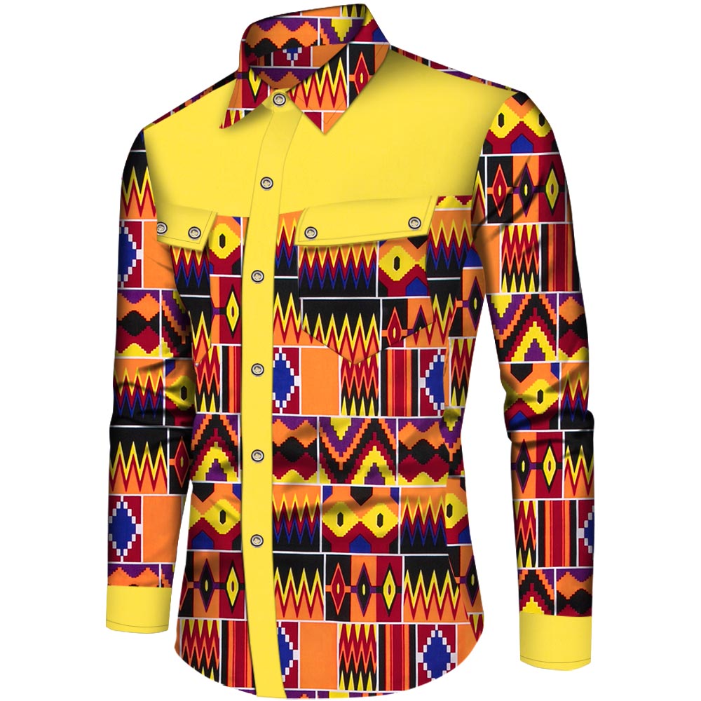 Long Sleeve African Men Shirt WYN850