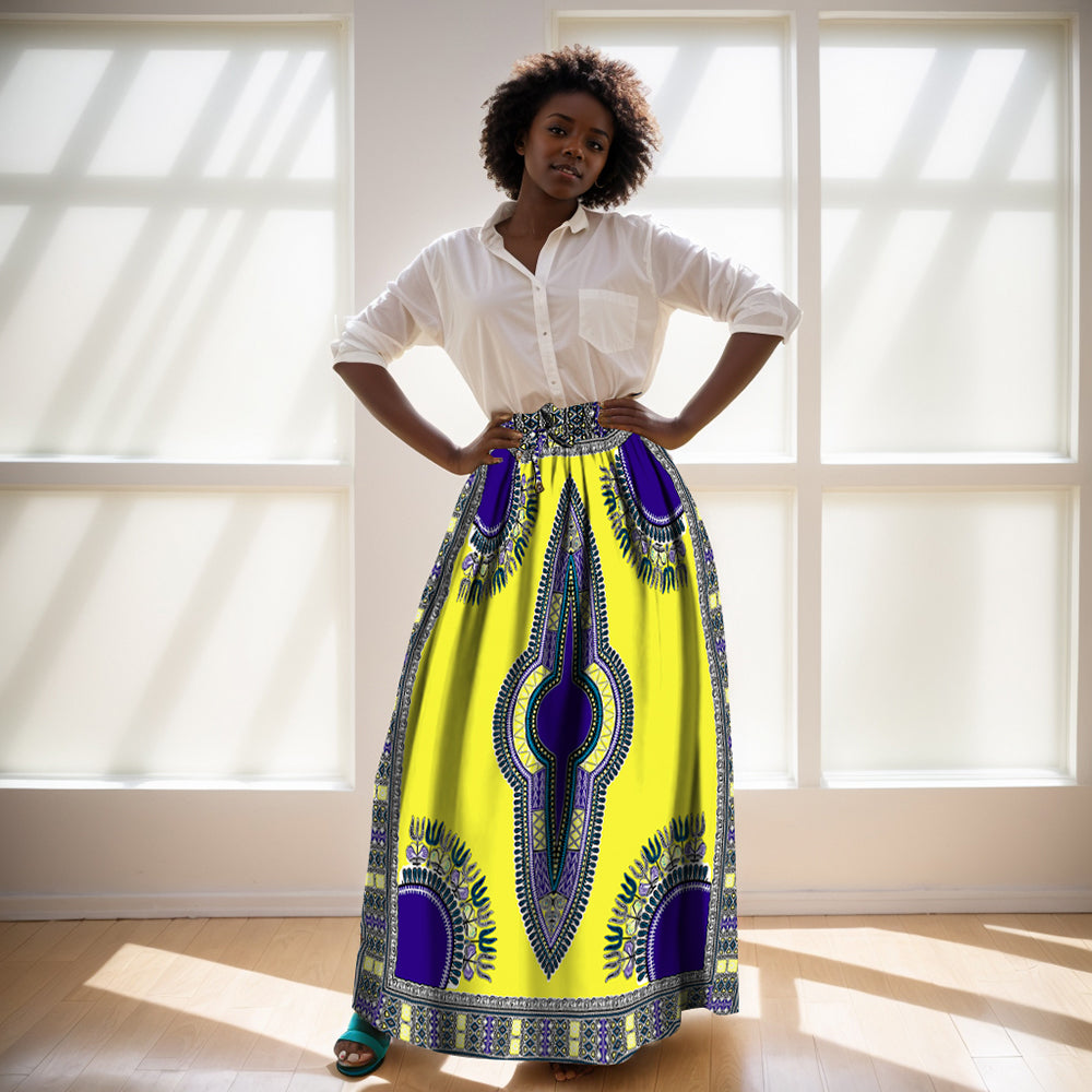 African Women Skirt Traditional Dashiki Ankara Print Skirt YF136