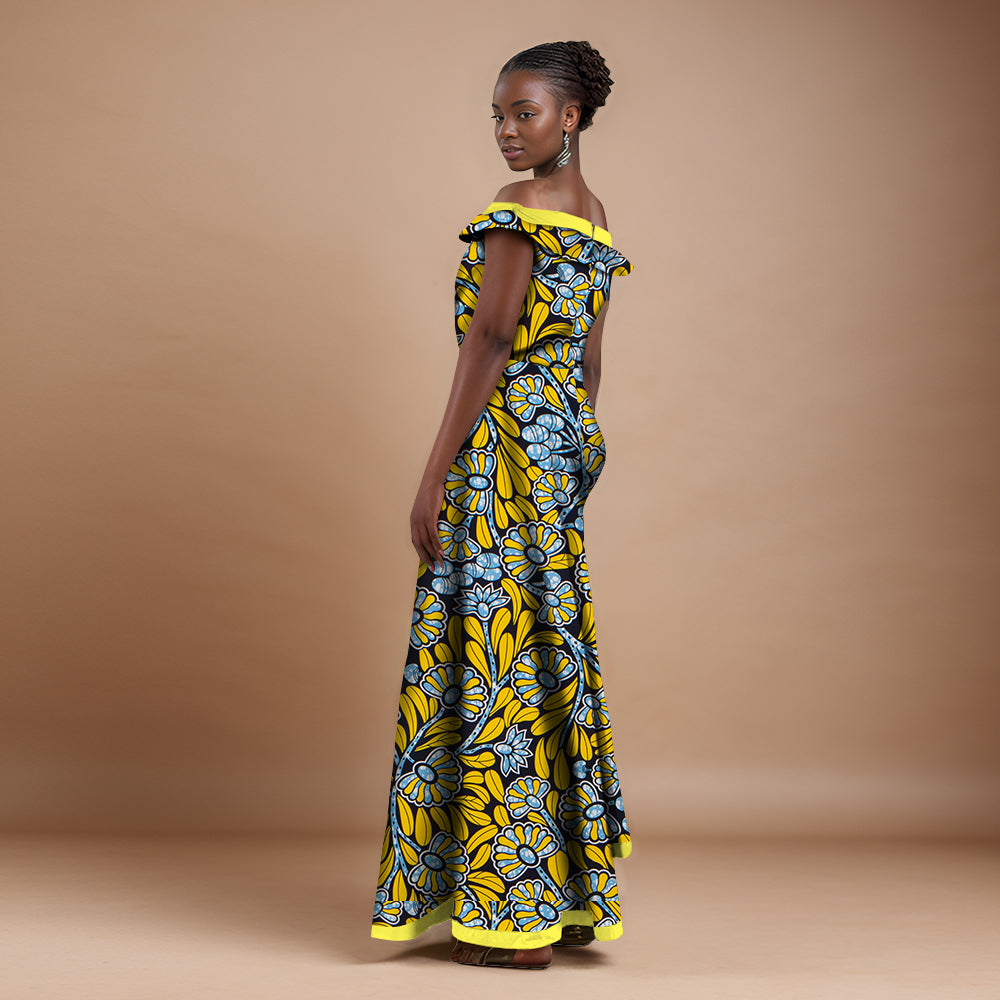 African Women Pants Set Off The Shoulder Sleeveless Top Stylish Overalls WY6184