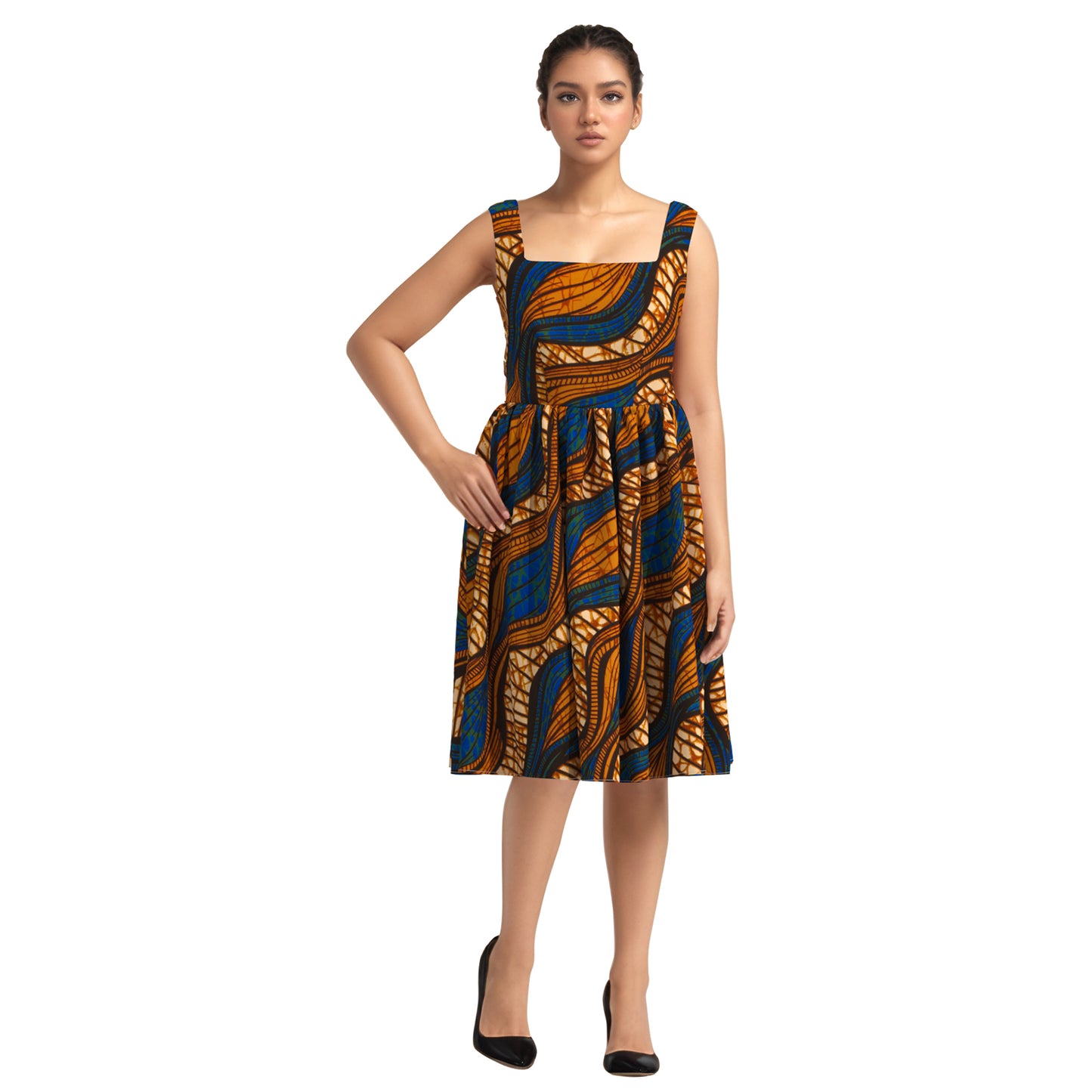 WholeSale Africa Dress for Women African Wax Print Dresses Dashiki Plus Size Africa Style Clothing for Women Office Dress wy10342