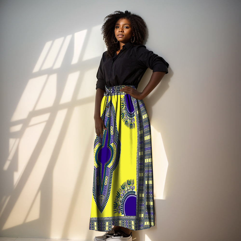 African Women Skirt Traditional Dashiki Ankara Print Skirt YF136