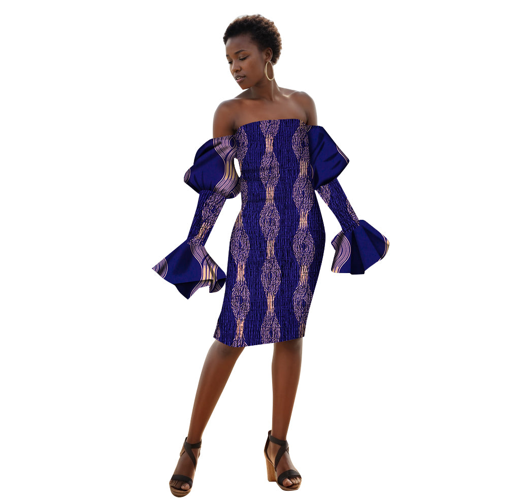 Africa Women Dresses African Traditional Dashiki Dress Off The Shoulder WY2156