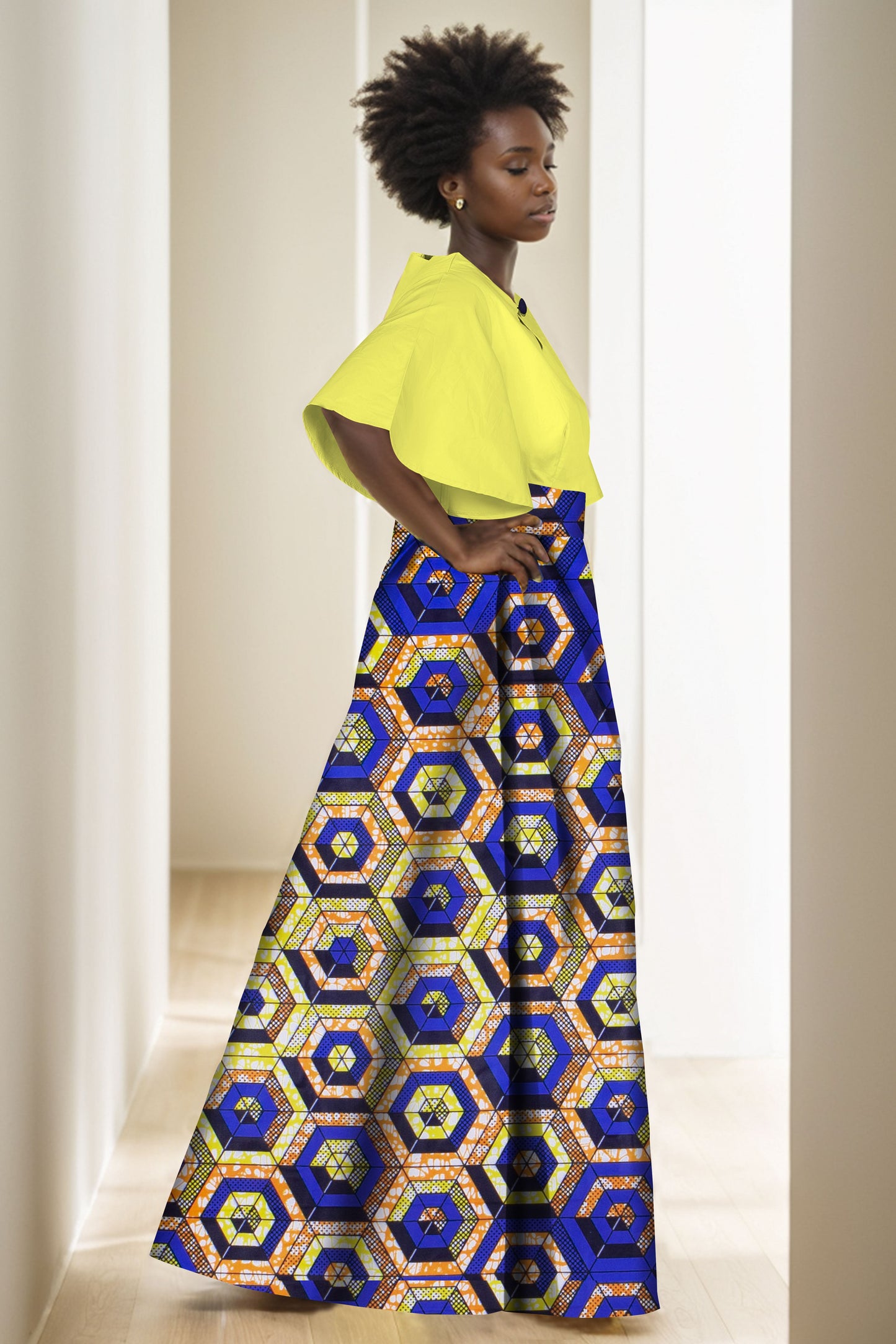 Plus Size African Women Party Dresses Graceful Lady Print Clothing WY5564