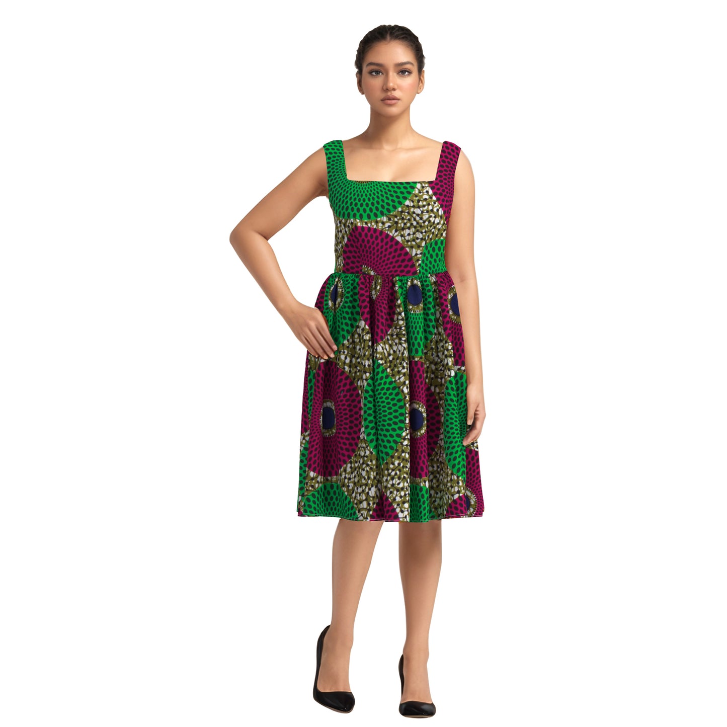 WholeSale Africa Dress for Women African Wax Print Dresses Dashiki Plus Size Africa Style Clothing for Women Office Dress wy10342