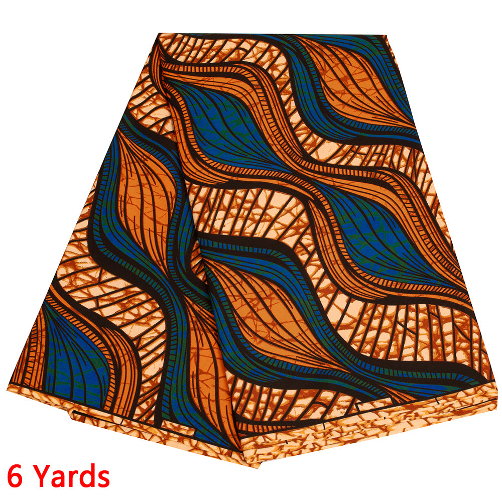 6 Yards/lot African Polyester Fabric Polyester FP6233