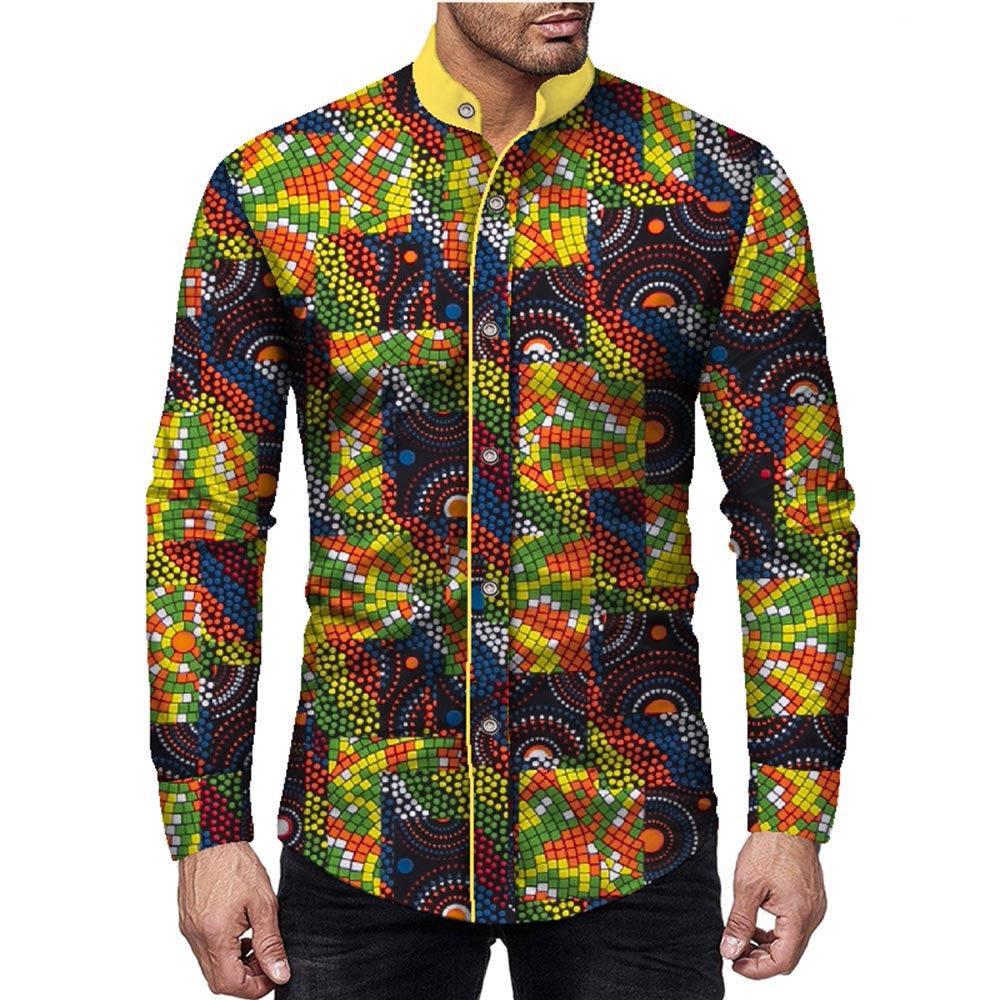 Long Sleeve African Men Shirt WYN897