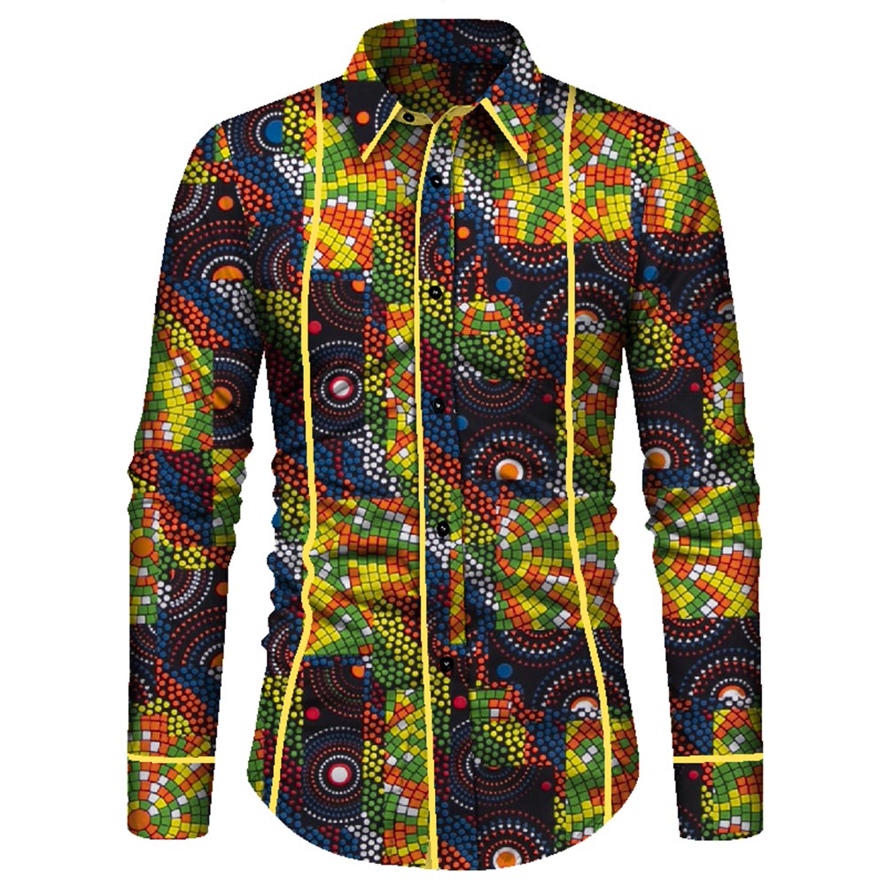 Long Sleeve African Men Shirt WYN915
