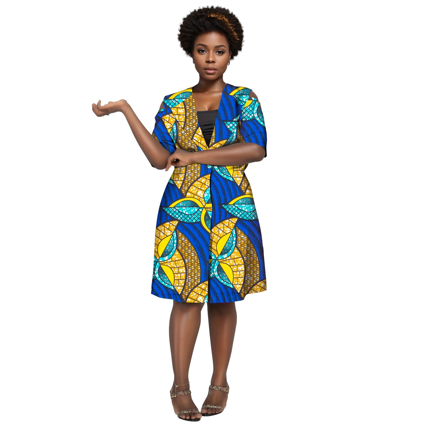 WholeSale Africa Dress for Women African Wax Print Dresses Dashiki Plus Size Africa Style Clothing for Women Office Dress wy10358