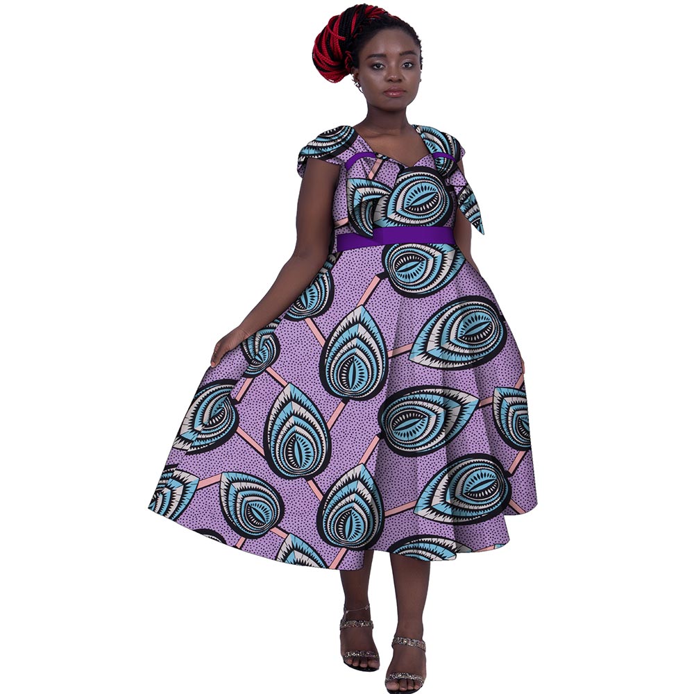 WholeSale Africa Dress for Women African Wax Print Dresses Dashiki Plus Size Africa Style Clothing for Women Office Dress wy5656