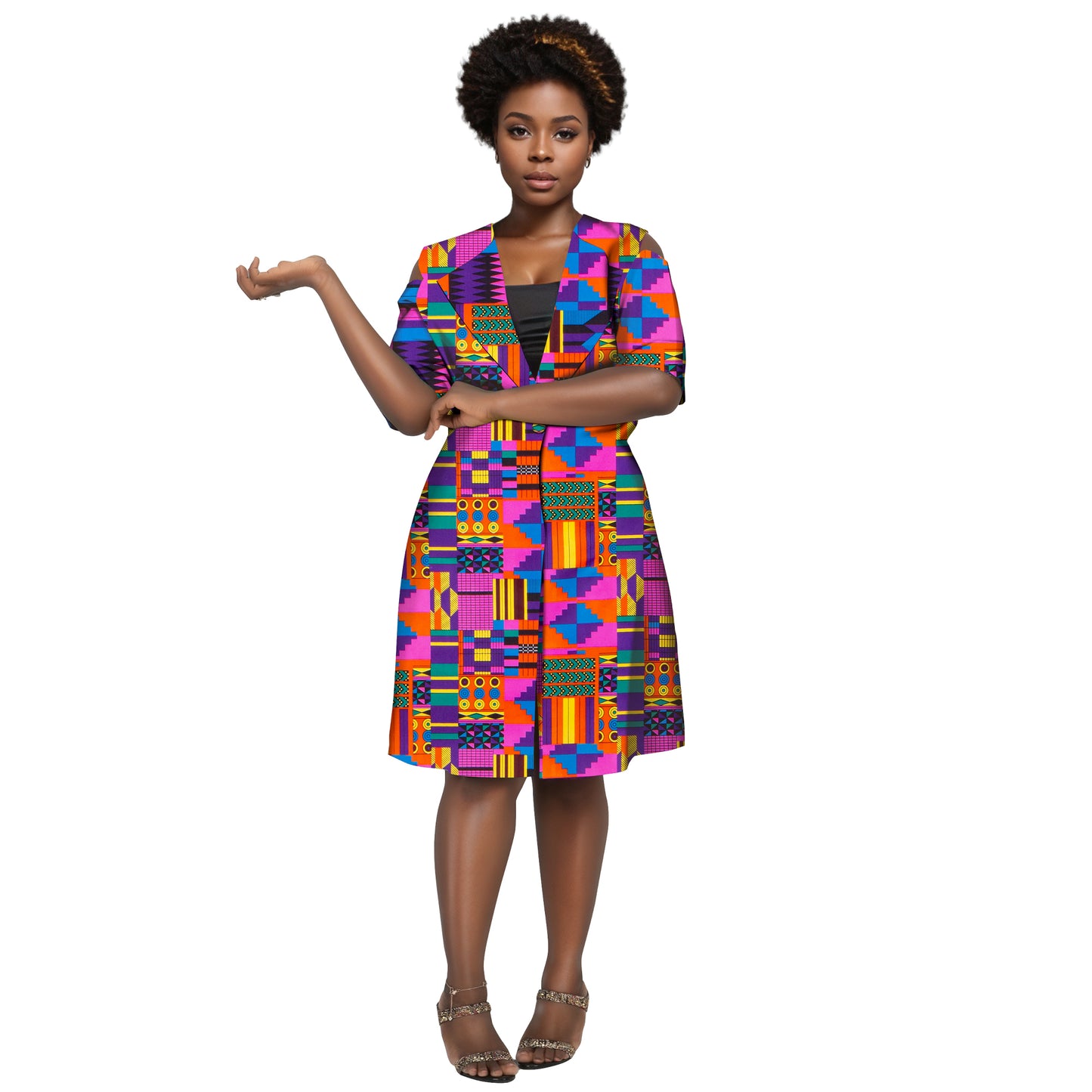 WholeSale Africa Dress for Women African Wax Print Dresses Dashiki Plus Size Africa Style Clothing for Women Office Dress wy10358