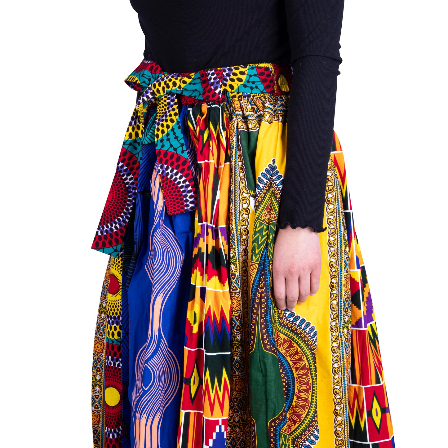 African Fashion Women's Half Skirt, Multiple Fabric Splicing Women's Long Half Skirt wy10921