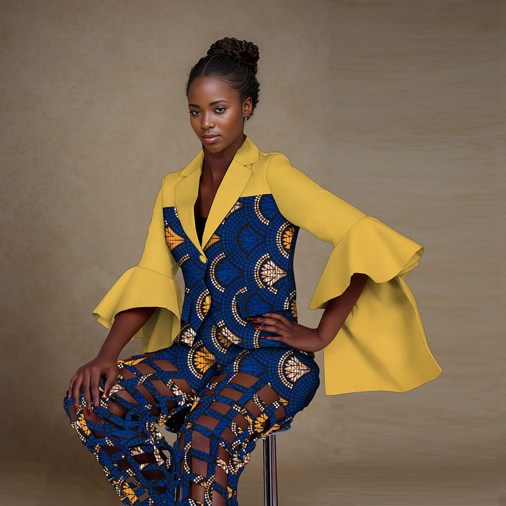 African Women Suits Print Blazer and Pants Sets African Traditional Dashiki 2 Pieces Pants Sets WY9869