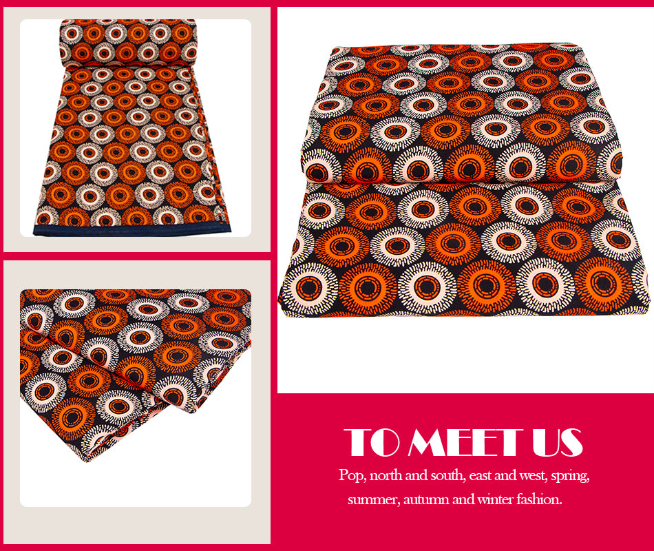 6 Yards Cotton African Fabric 24FS1554