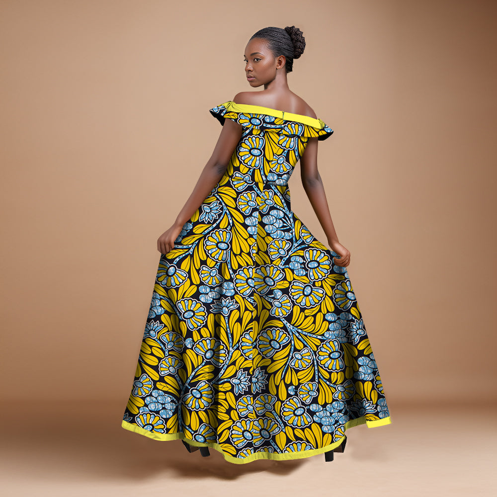 African Women Pants Set Off The Shoulder Sleeveless Top Stylish Overalls WY6184