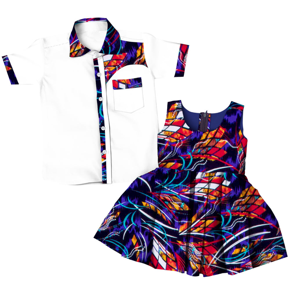 Children clothes Boy sShirt +Girl Dress WYT796