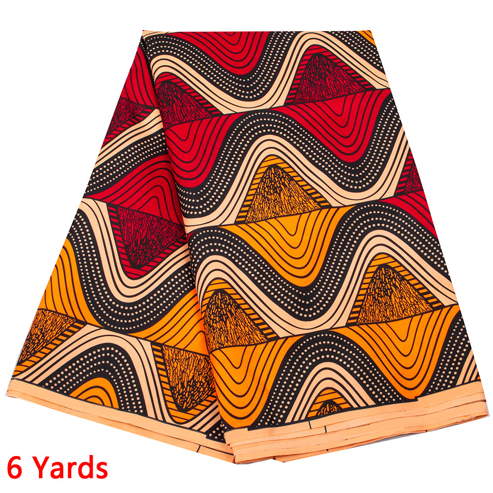 6 Yards/lot African Polyester Fabric Polyester FP6467