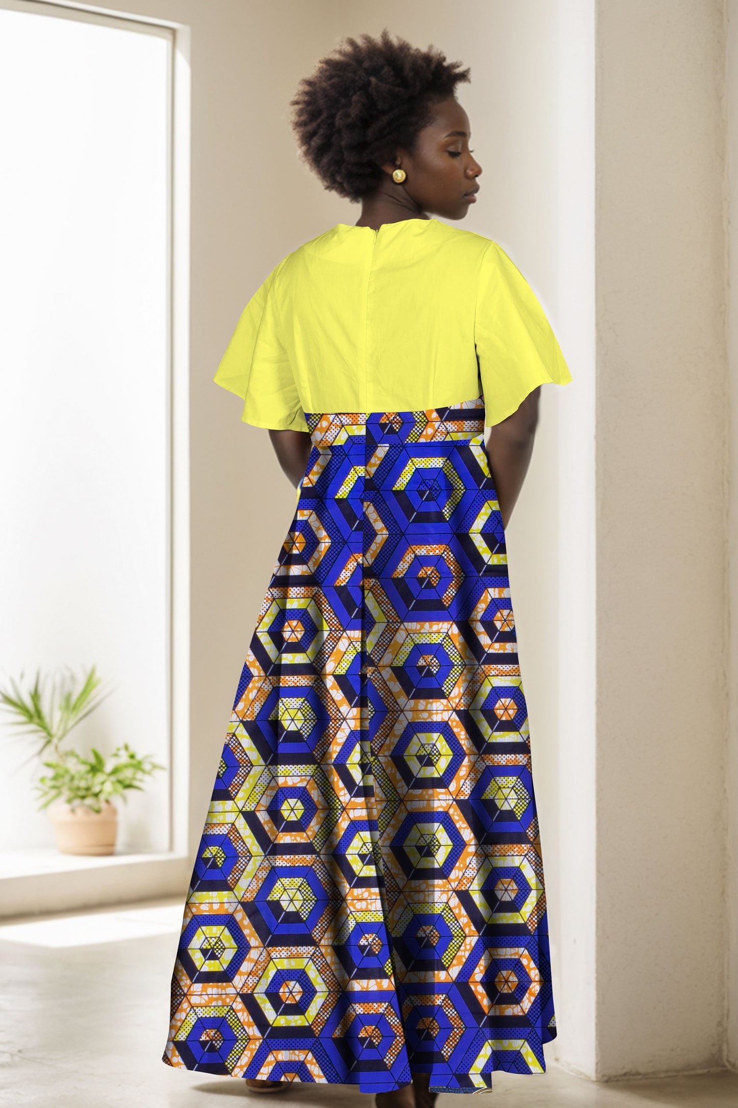 Plus Size African Women Party Dresses Graceful Lady Print Clothing WY5564