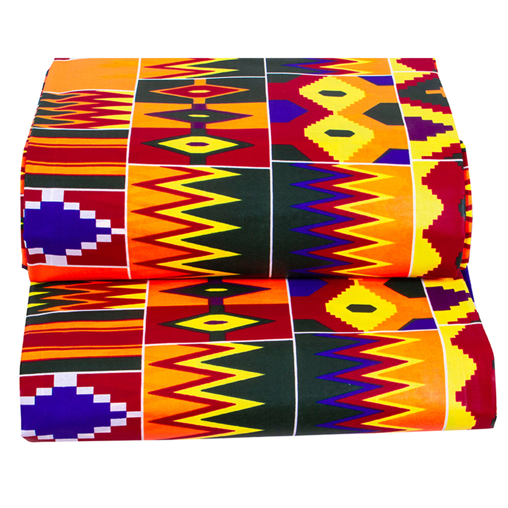 6 Yards African Wax Fabrics Cotton Ankara Kente Print Fabric for Party Dress