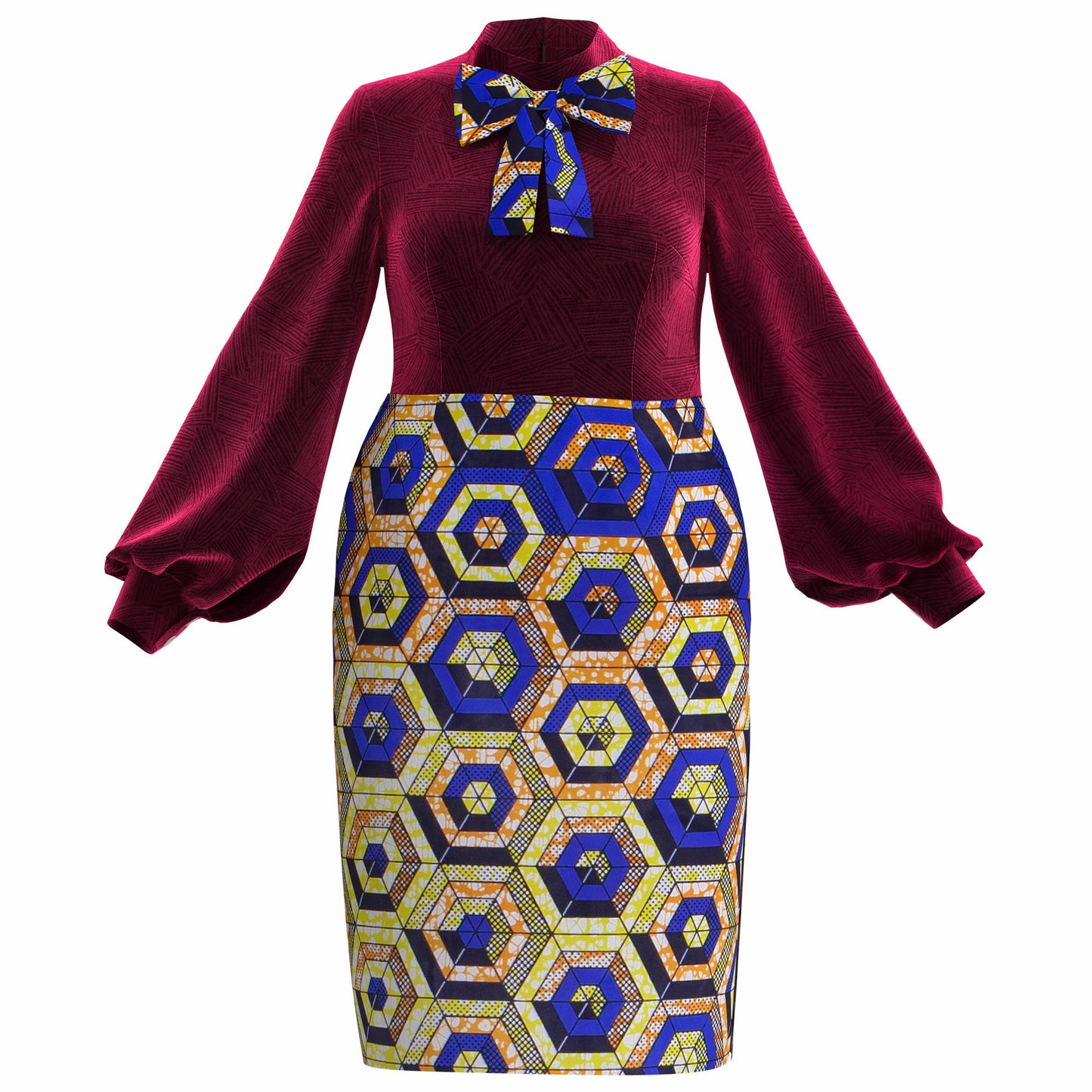 WholeSale Africa Dress for Women African Wax Print Dresses Dashiki Plus Size Africa Style Clothing for Women Office Dress wy10316